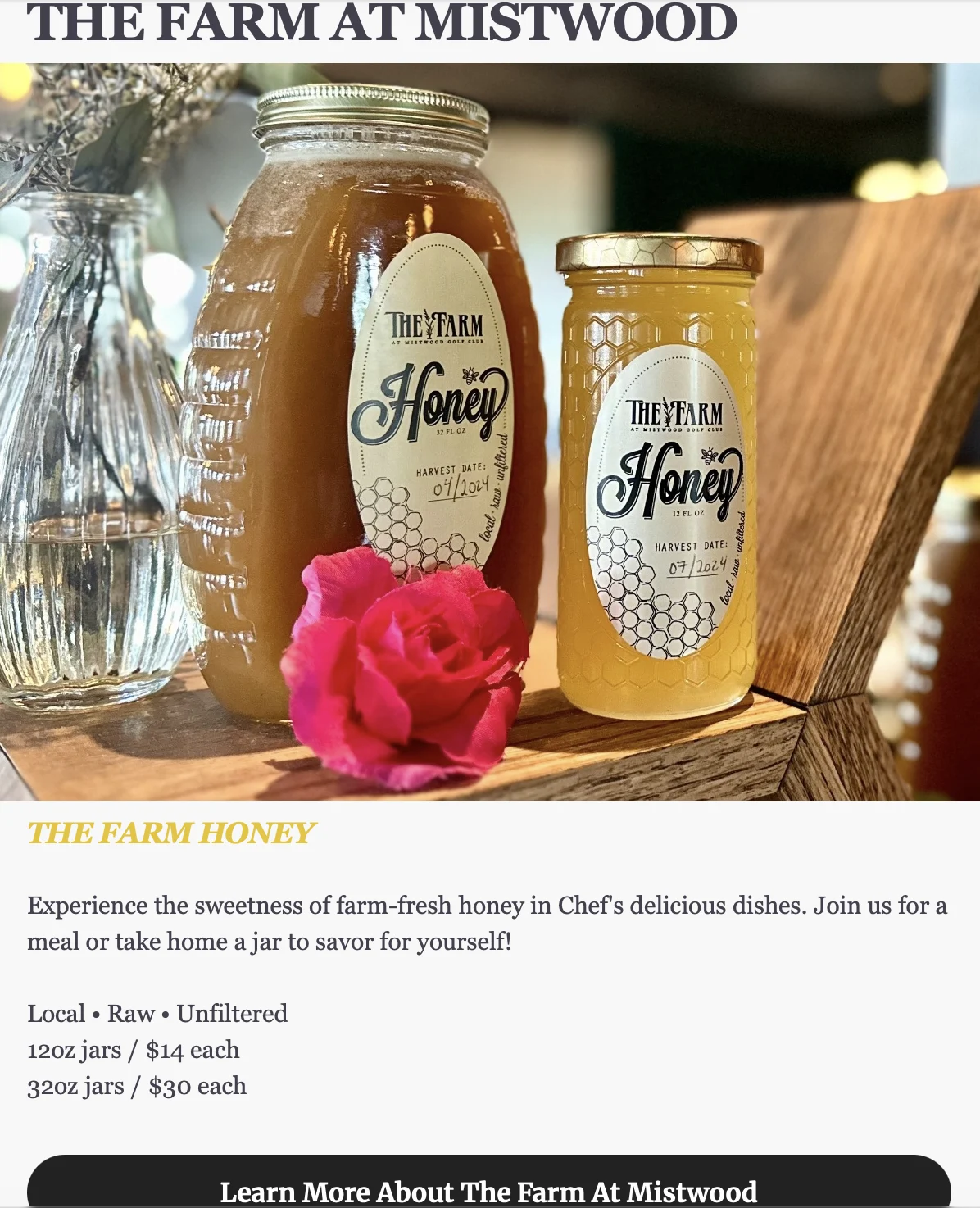 McWethy's Tavern Rosé and Oysters email campaign call to action
