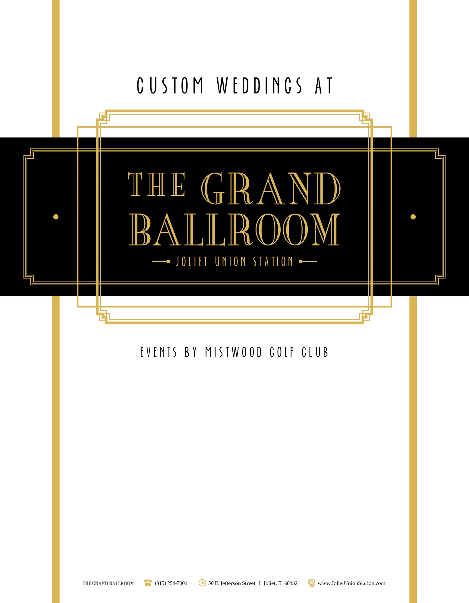 Joliet Union Station private event and wedding packet cover