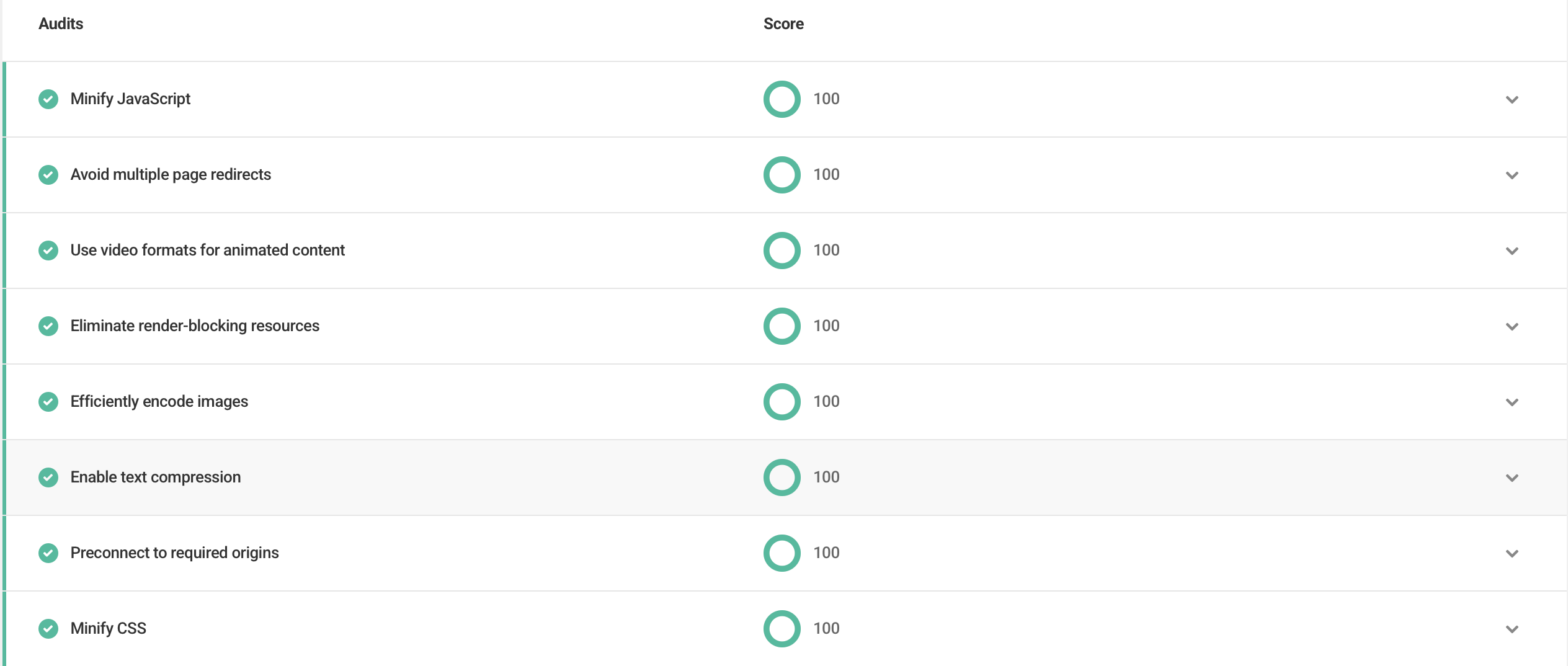 Mistwood Golf Dome audit checklist showing JavaScript, image, and server performance checks